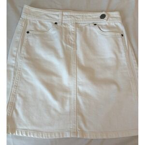 Ann Taylor White Denim Jean Mini Skirt Women's Size 0 Sporty Date Night